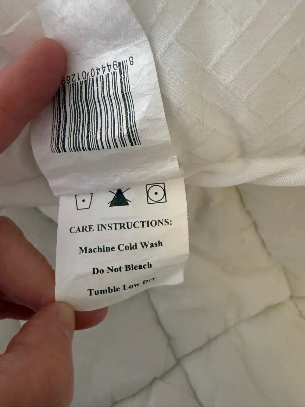 White Quilted mattress cover TWIN size
